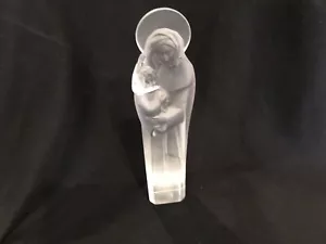 Lalique Crystal 13.25” Madonna & Baby Virgin Mary Sculpture Religious Signed - Picture 1 of 15