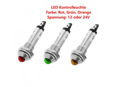 LED Kontrollleuchte 12V 24V Signallampe Leuchtmelder Signalleuchte Warnlampe KFZ - Bild 1 von 4