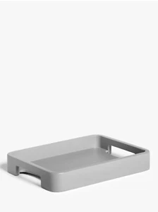 Set Of 4 John Lewis Large Painted Wood Tray, 27cm, Steel Grey RRP£15 Each - Picture 1 of 9