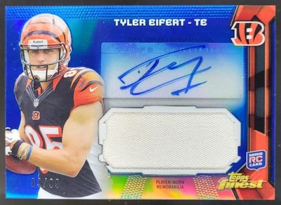 2013 Topps Finest Tyler Eifert Jumbo Jersey Auto Blue /99 RC Bengals SS2 - Image 1 of 4