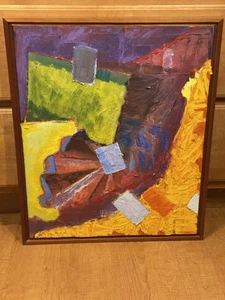 2004 David RBJ DeCristoforo "Brou Ha Ha" Öl auf Tafel Fine Art Gemälde 27x22 - Bild 1 von 19