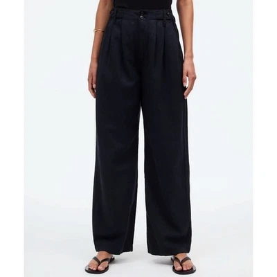Pantalón Madewell True Negro Plisado Negro The Harlow Pierna Ancha NG521 Talla 10 Foto 1 de 4