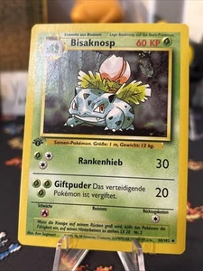 Pokemon Tarjeta Ivysaur BISAKNOSP ALEMÁN 1ª Edición Conjunto Base 30/102 Poco Común Limpio - Imagen 1 de 14