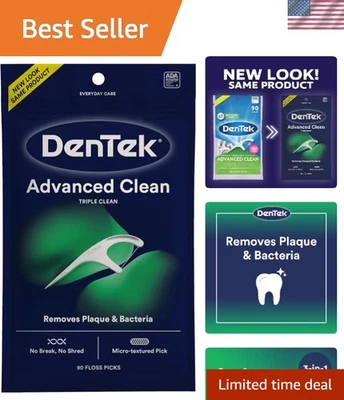 Очень сильные тройные чистящие зубочистки, 90 штук для максимальной гигиены полости рта - Изображение 1 из 4