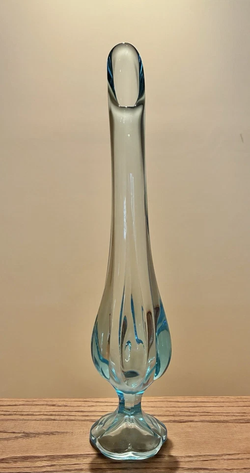 Vintage LE Smith Swung Glass Vase Blue - Image 1 of 4