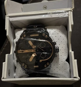 Neu Diesel Original DZ7350 Mr Daddy 2.0 schwarzes Gehäuse schwarzes Leder Chrono Uhr - Bild 1 von 4