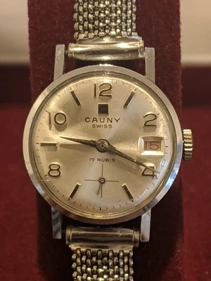 Reloj de vestir vintage Cauny 17 rubíes cuerda manual damas funcionando mecánico Foto 1 de 4