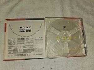 "Carrete de plástico transparente Sony 7"" vintage en caja Sony PR-150 Tokio Japón - 7663" - Imagen 1 de 7