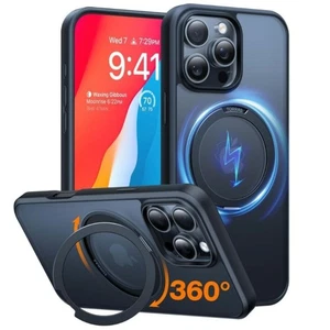 TORRAS Aggiornato 360 Anello Magnetico Girevole iPhone 16 Pro Max Custodia, Adatto MagSafe - Foto 1 di 5