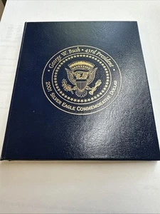 George W. Bush Colorized 2001 Silver Eagle Commemorative Dollar In Sleeve & COA - Picture 1 of 4