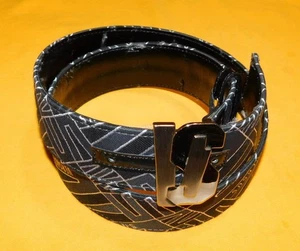 VERSUS BY GIANNI VERSACE MADE IN ITALY BLACK/WHITE GEOMETRIC BELT SIZE 36/90cm.. - Bild 1 von 7