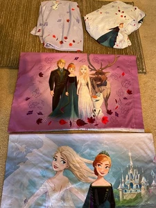 Disney Frozen Kids Microfiber Sheet Set- 4 pieces 4pcs Anna Elsa fitted flat - Picture 1 of 9