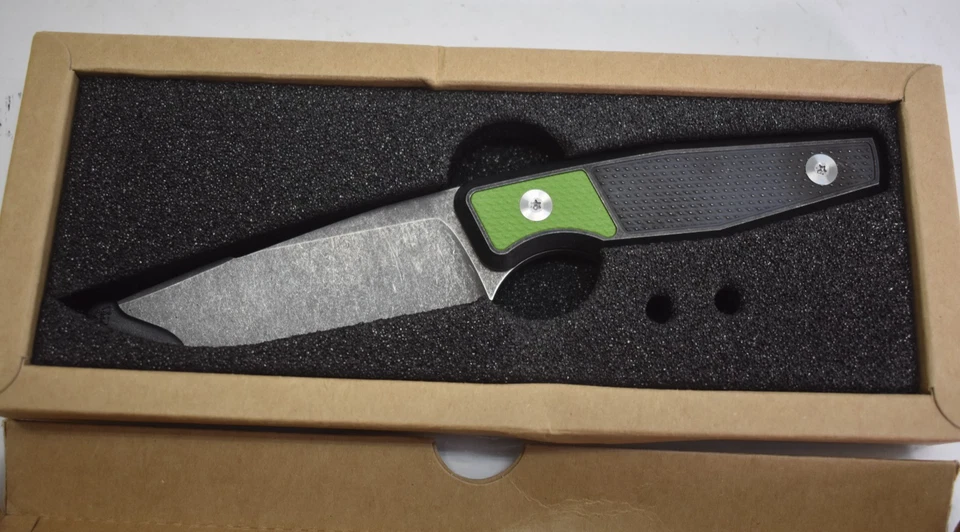Daily Custom NKD Boker Daily AK4 hoja fija sólido negro verde 3V punto de caída Foto 1 de 4