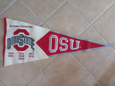 Vintage Ohio State OSU NCAA National Champions 2003 Embroidered Wool Pennant 40" - Image 1 of 3