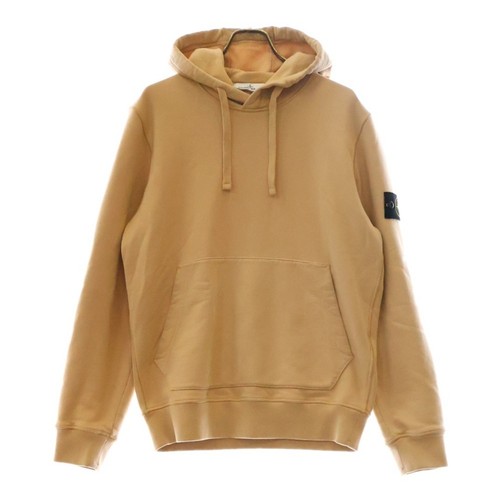Felpa con cappuccio pullover STONE ISLAND COTONE SPAZZOLATO PILE 751564120 logo patch usata b79