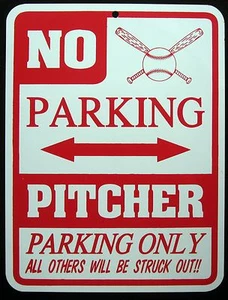 PITCHER PARKING ONLY Stahlschild - Parkverbotsschild - Baseball, Softball - Bild 1 von 1