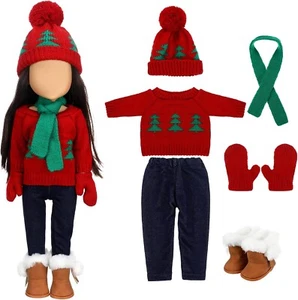 Christmas 18 Inch Doll Clothes Accessories Winter Doll Outfits Set Gift Girl - Picture 1 of 7