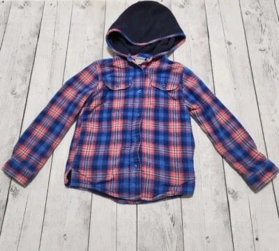 L.L. CHAQUETA CON CAPUCHA BEAN NIÑAS GRANDE 6X-7 ROSA/AZUL A CUADROS Foto 1 de 3