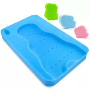 HALLO Baby Bath Sponge Soft Infant Bath Mat Newborn Cushion Odor Free (Blue) - Picture 1 of 12