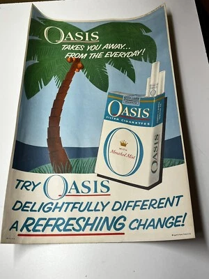 LETREROS DE CIGARRILLOS OASIS VINTAGE LIGGETT & MYERS TOBACCO CO. Foto 1 de 4