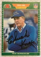 1981 PRO SET CHUCK KNOX AUTOGRAPHED CARD #408 ( HIGH GRADE SIGNATURE )