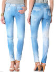 NEW $998 Rebecca Minkoff Blue Collette Denim Indigo Print Leather Skinny Pants 0