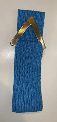 Cinturón De Colección Doncaster Ancho “Elástico” OS Turquesa Lg Triángulo Tono Dorado Hebilla LEER Foto 1 de 4