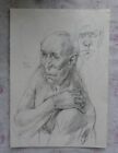 pencil drawing Grotesque signed Mitchell