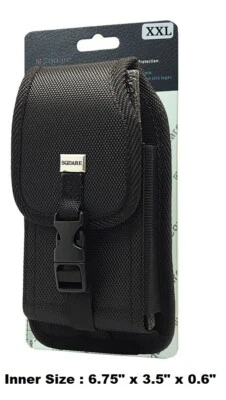 VERTICAL RUGGED CELL PHONE POUCH W/METAL CLIP & BELT LOOP HOLSTER (2XL) - Image 1 of 4