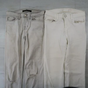 2 J BRAND Blanco Bota Pierna Hysteria & Snow Jeans 25 0 XS Lote de 2 - Imagen 1 de 12
