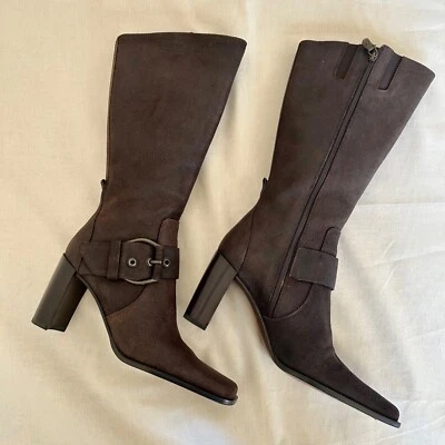 Donald Pliner 方头意大利制造高跟鞋 9N 码 Y2K Berget — 第 1/4 张图片