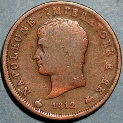 1812 M Milano Italian States KINGDOM OF NAPOLEON Soldo C# 3.2 - Image 1 of 2