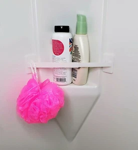 RV Camper Travel Trailer Accessory Bathroom Shower Corner Shelf Storage Bar - Picture 1 of 10