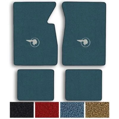 Older Pontiac Custom Logo Loop Carpet Floor Mats - Choose Mat Color And Logo - Image 1 of 4