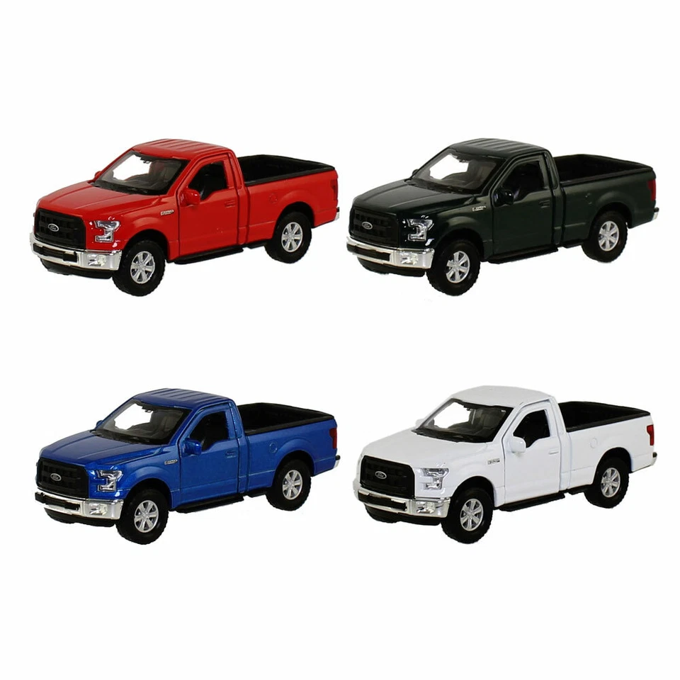 Pull Back Die-Cast Metal Vehicles - 2015 FORD F-150 REGULAR CAB (Set of 4)