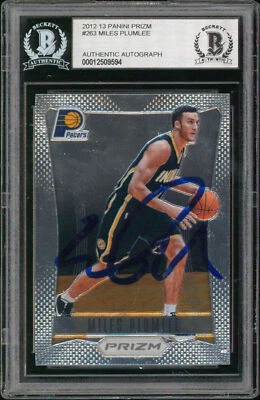 Pacers Miles Plumlee Signed 2012 Panini Prizm #263 Rookie Card BAS Slabbed - Image 1 of 2