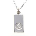 Small sterling silver St Christopher pendant necklace  with 18" chain