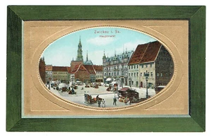 AK Zwickau - Hauptmarkt belebt- Prägekarte - Sachsen 1912 A186 - Bild 1 von 2
