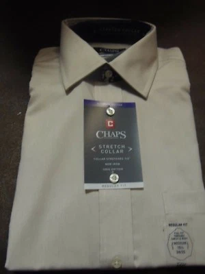 CHAPS - CAMISA DE VESTIR - HOMBRE - BEIGE - TALLA 15 1/2 (34-35) (CL-A-119) Foto 1 de 4
