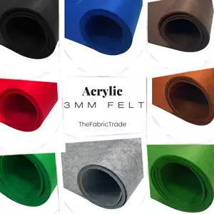 THICK 3mm Acrylic Felt Fabric Baize Poker Craft Soundproof Acoustic Material - Picture 1 of 31