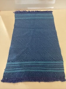 Blue Stripped Toilet Tank Topper - Small Table Runner - Shelf - Dresser Scarf - Picture 1 of 8