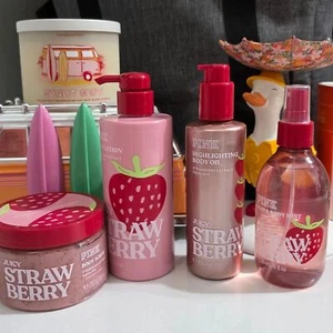Victoria's Secret 4-teiliges Sommer-Körperpflegeset PINK Juicy Strawberry NEU - Bild 1 von 12