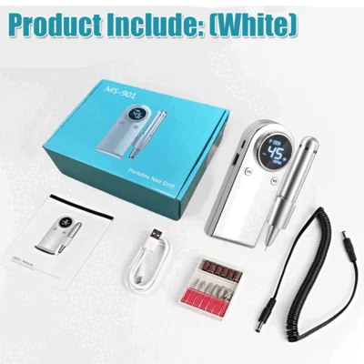 Máquina de manicura eléctrica portátil recargable de 45000 rpm lima de taladro de uñas fuerte Foto 1 de 4