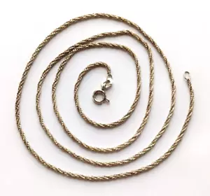 ! Beautiful Vintage Italian 925 Sterling Silver Unique Rope Twist 24.5" Necklace - Picture 1 of 7