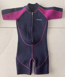 Seaskin Sunsuit Girls 6 Wetsuit 2mm Neoprene Thermal Swimsuit Front Zipper - Picture 1 of 6