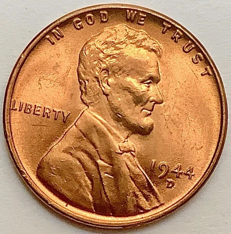 1944 D  Uncirculated BU Red RD - Lincoln Wheat Cent. ~ A821 Cover