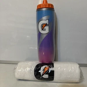 Botella de agua Gatorade 30 OZ aislada de doble pared rosa cielo y toalla 24x42 - Imagen 1 de 10