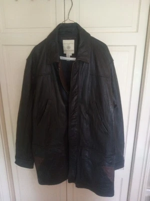 Vtg The Territory Ahead Men’s Genuine Heavy Leather Jacket Black Lined Large - Image 1 of 4