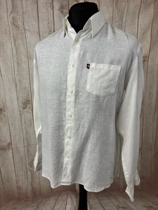 Marlboro Classics Men’s Linen Long Sleeve Shirt White Large Summer Holdiay - Picture 1 of 23