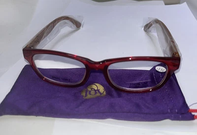 Gafas de lectura Joy Mangano Red Brn Spring Temple +3,50 protección UV nunca usadas Foto 1 de 4